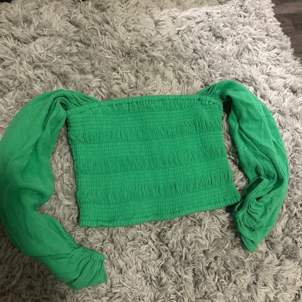 Green Off-Shoulder Women's Top